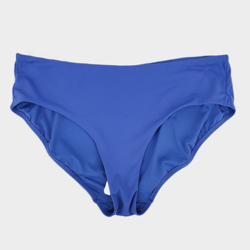 CRZ YOGA Medium Bikini Bottoms Wild Indigo Blue High Waist Full‎ Coverage Lined